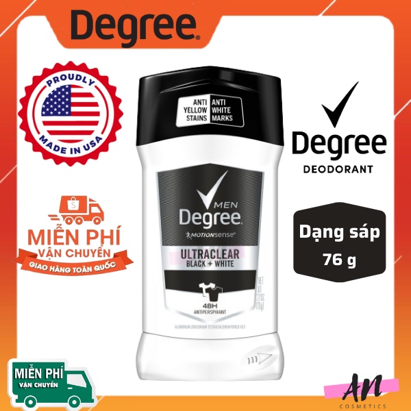 Lăn khử mùi nam Degree Men Motionsense Ultra Clear Black White lăn khử mùi ngăn mồ hôi nách