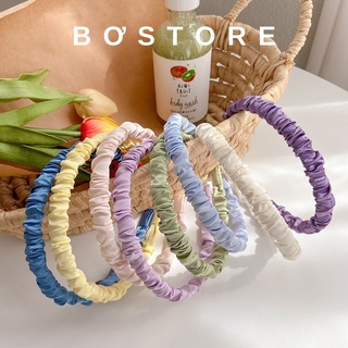 Bờm cài tóc vải nhún lụa satin nhiều màu – Băng đô lụa satin nhún dễ thương Bơ Store