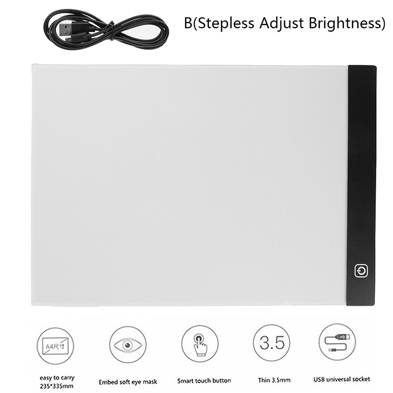 Bảng Vẽ Đèn LED Khổ A4 USB Có Thể Điều Chỉnh Độ Sáng