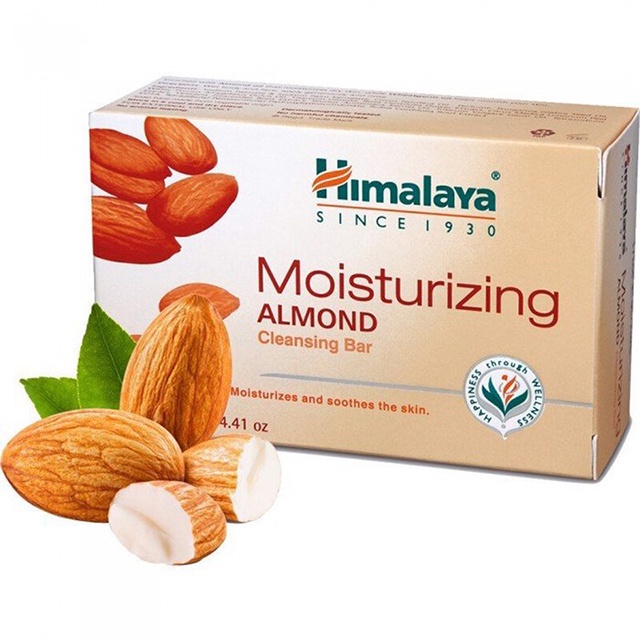 [Quà Tặng] Xà Phòng Himalaya Hạnh Nhân Dưỡng Ẩm Da - Himalaya Moisturizing Almond Soap 75g - Tặng Lưới Tạo Bọt