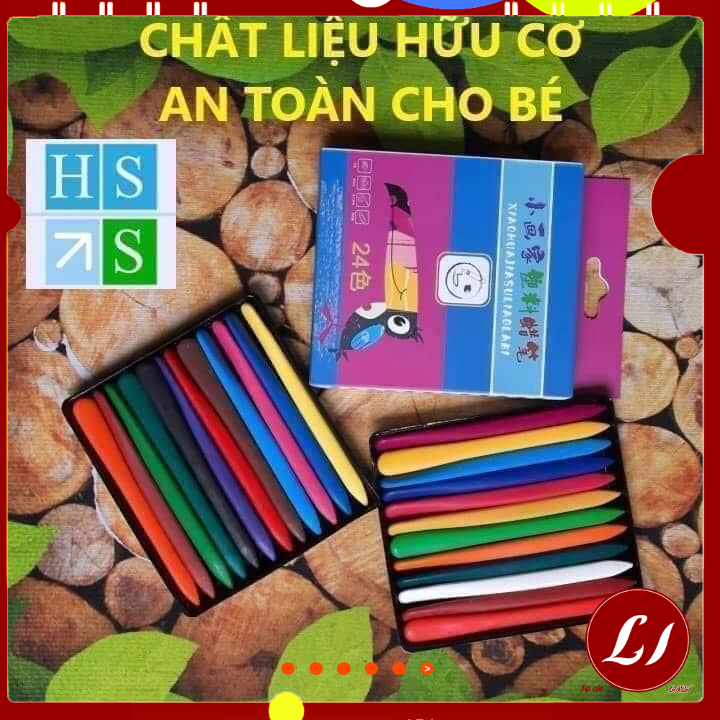 Hộp 24 và 12 Bút SÁP MÀU HỮU CƠ cho bé tập tô tập vẽ an toàn - Cao Cấp Tự Nhiên