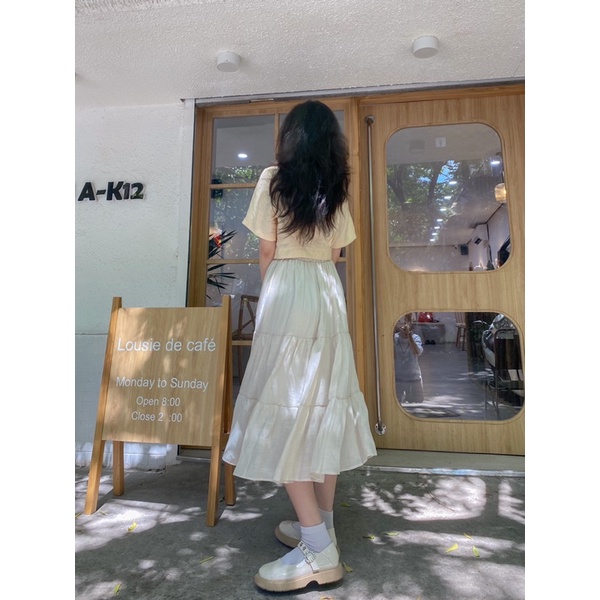 Chân váy TƠ xoè tầng eo chun co giãn 🌸