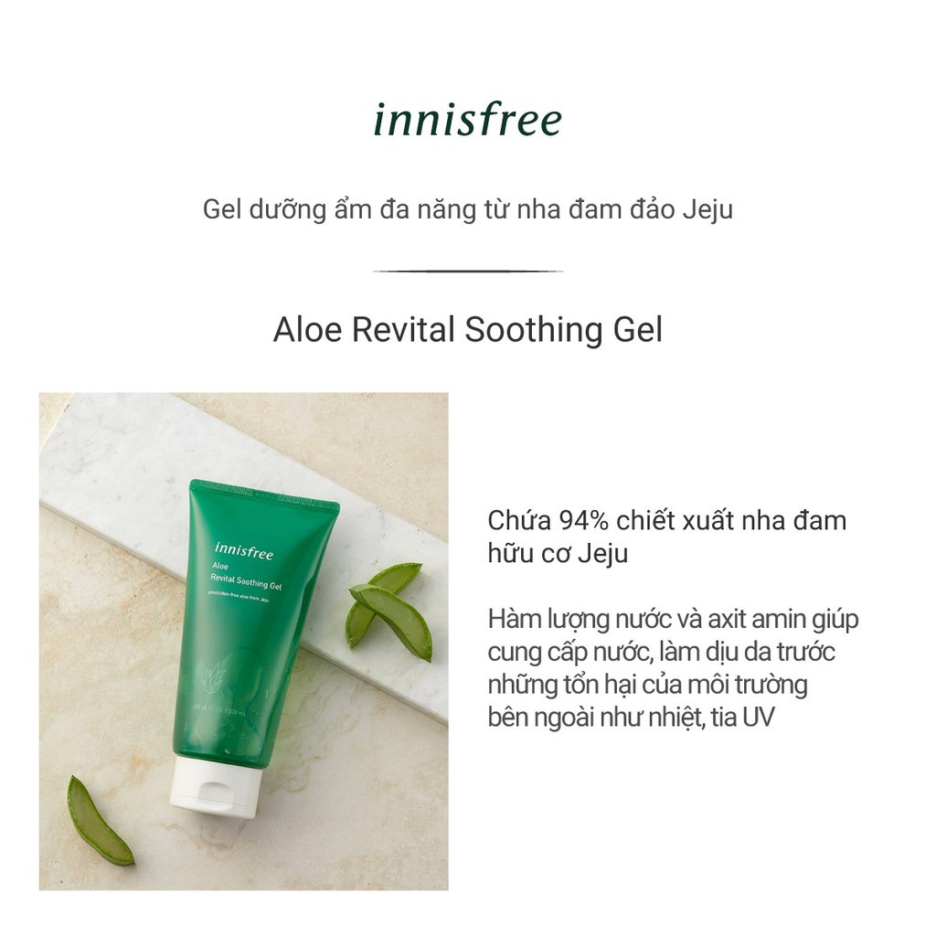 MINISIZE Gel dưỡng ẩm đa năng từ nha đam tươi innisfree Aloe Revital Soothing Gel 50ml