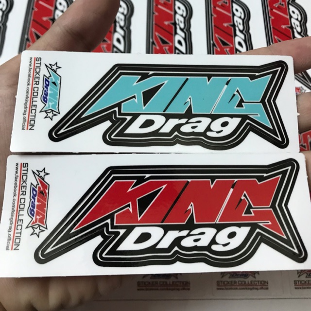 Tem logo lẻ King Drag xanh đỏ--- 12k mot cặp như hình