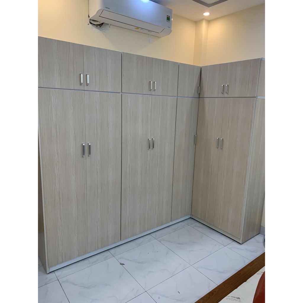 Tủ nhựa gia đinh hình chữ L cao 2m4 , nội thất gia đình