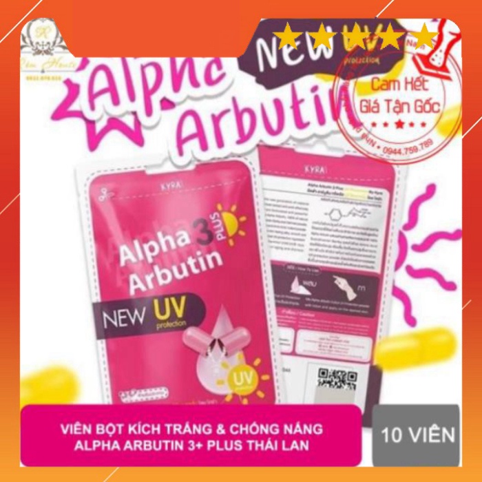 [MẪU MỚI] Túi 10 Viên Kích Trắng Alpha Arbutin Chống Nắng