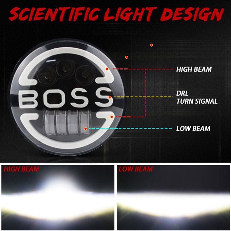 Đèn Pha LED Tròn 7 Inch 35W Chuyên Dụng Cho Wrangler