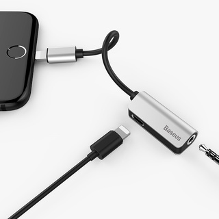 Baseus apple Cáp Chuyển Đổi Lightning Sang Jack Audio 3.5mm Baseus - Xám Đen