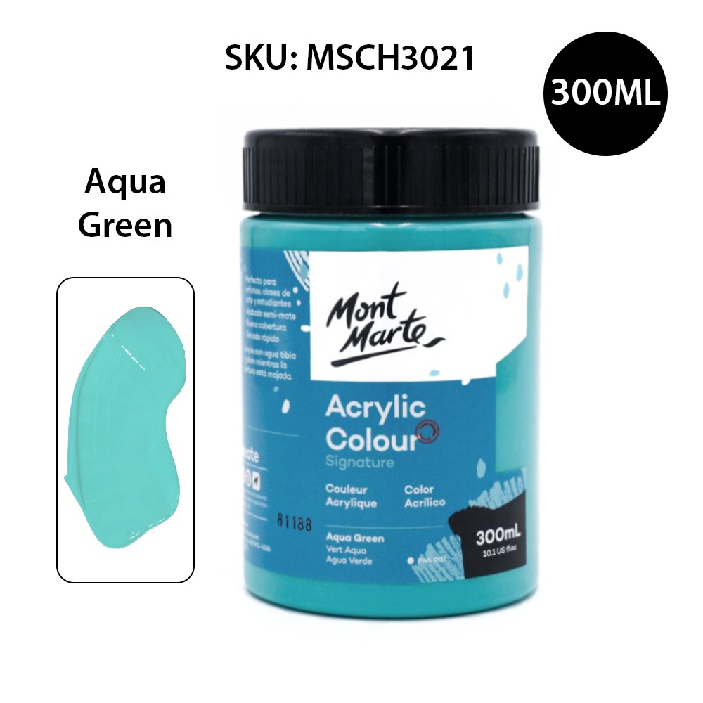 Màu Acrylic Mont Marte 300ml - Aqua Green - Acrylic Colour Paint Signature 300ml (10.1oz) - MSCH3021