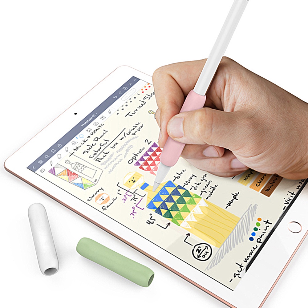 Vỏ Bảo Vệ Bút Cảm Ứng Bằng Silicon Mềm Nhiều Màu Chống Trượt Cho App1e Pencil 1 / 2