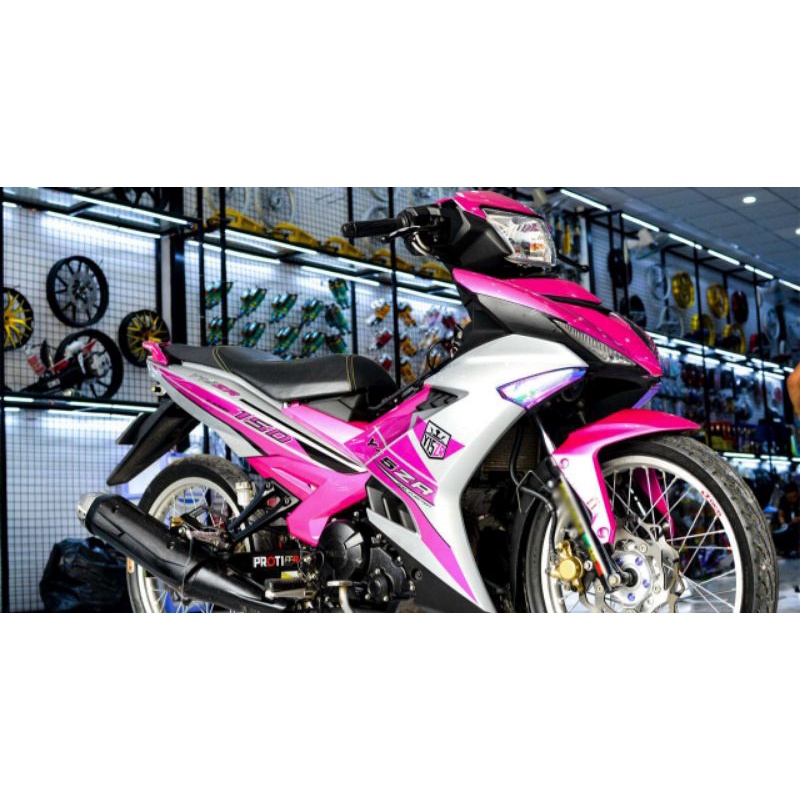 Tem rời exciter 150 trắng hồng tem 3 lớp không bay màu