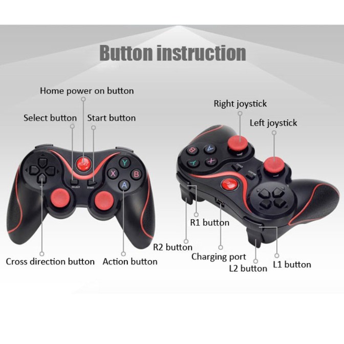 Tay Cầm Chơi Game X3/T3 Có Bluetooth Cho Smartphone, PC, Laptop, Android, IOS, Windows Có Giá Kẹp Điện Thoại