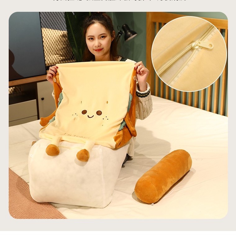Gối tựa lưng bánh mỳ chống nhức mỏi, mềm mại - Phù hợp với mọi dáng ngồi - Dễ dàng tháo lắp vệ sinh