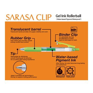 Bút gel Zebra Sarasa clip 0.5 mm (Japan)