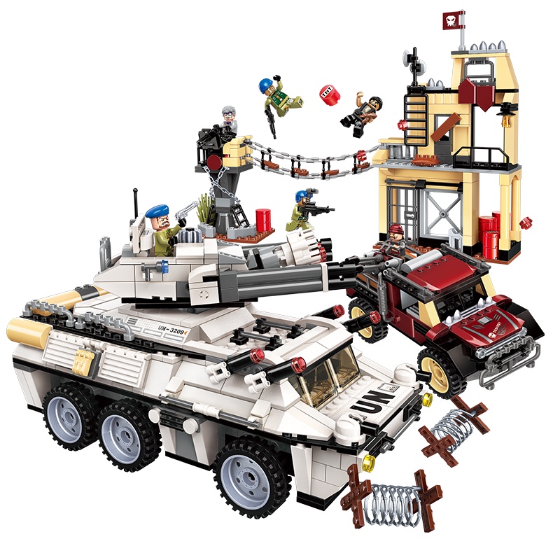 Đồ chơi Lắp ráp Xe súng liên thanh, Enlighten 3209 Military series, Xếp hình thông minh, Mô hình quân sự