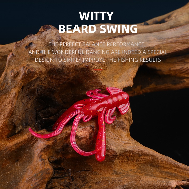 Túi 15 Mồi Câu Cá Giả Hình Tôm Mềm 4cm 1.6g