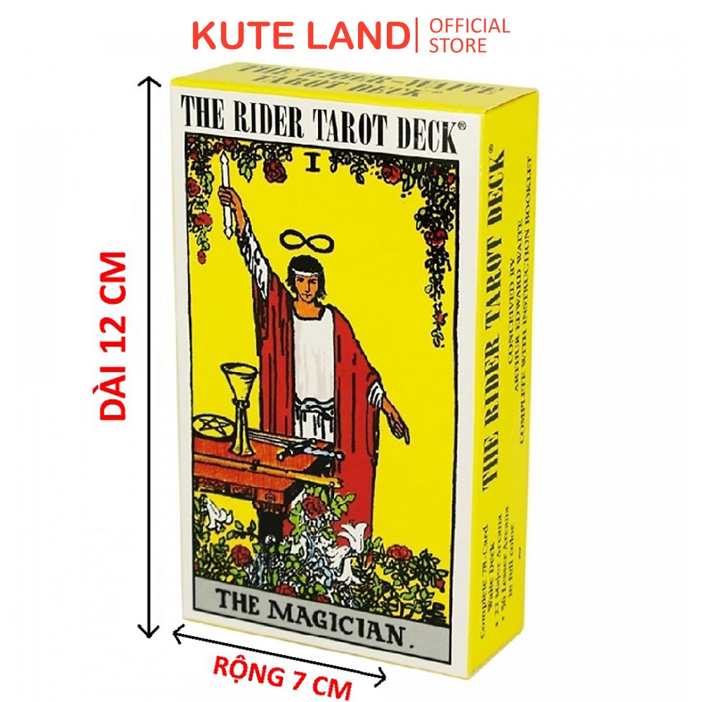 [Size Gốc] Bài Tarot Rider Deck 78 Lá Bài Size Gốc 7x12 Cm Giấy Cán Màng Dày Dặn Tặng Đá Thanh Tẩy S4