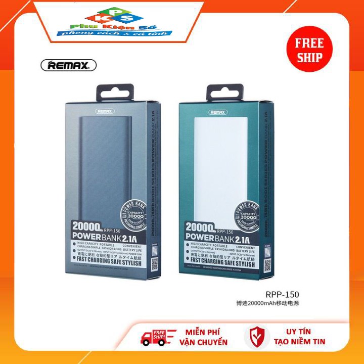 sạc dự phòng remax rpp- 150 dung lượng 20000mAH