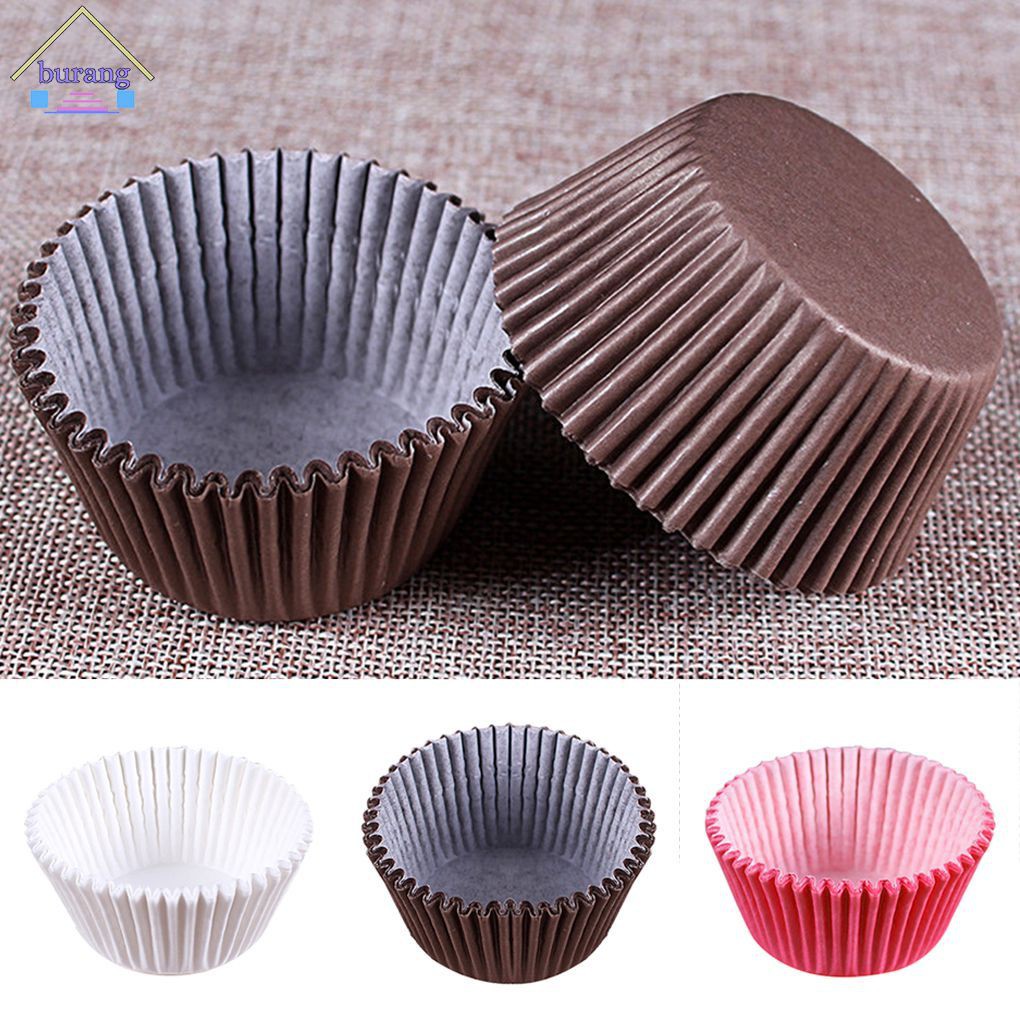 Bộ 100 Cốc Giấy Lót Bánh Cupcake Chống Thấm Dầu Nhiều Màu Sắc