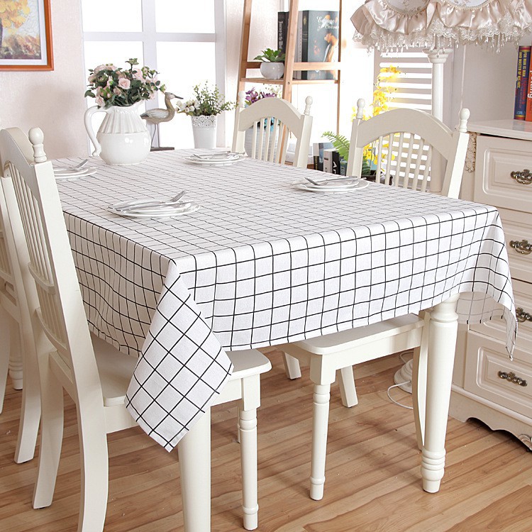 Vải canvas caro trắng chụp hình trải bàn trang trí decor