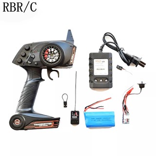 Bộ điều khiển từ xa cho xe hơi C WPL RC 3 kênh 1/16 4WD 6WD RC ESC kèm cục sạc và cáp chuyển đổi