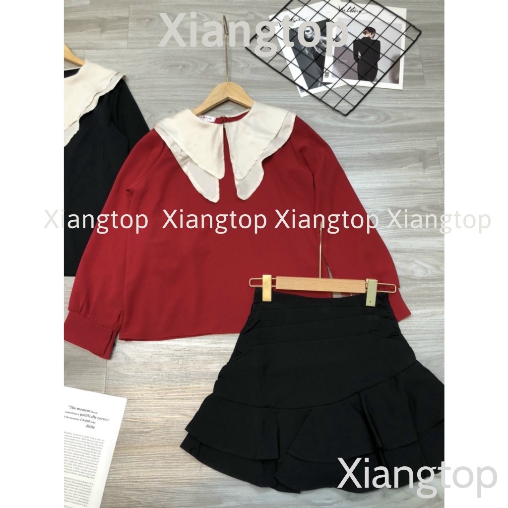 Áo babydoll tiểu thư cổ bèo PN00033 aosomicongsothietke