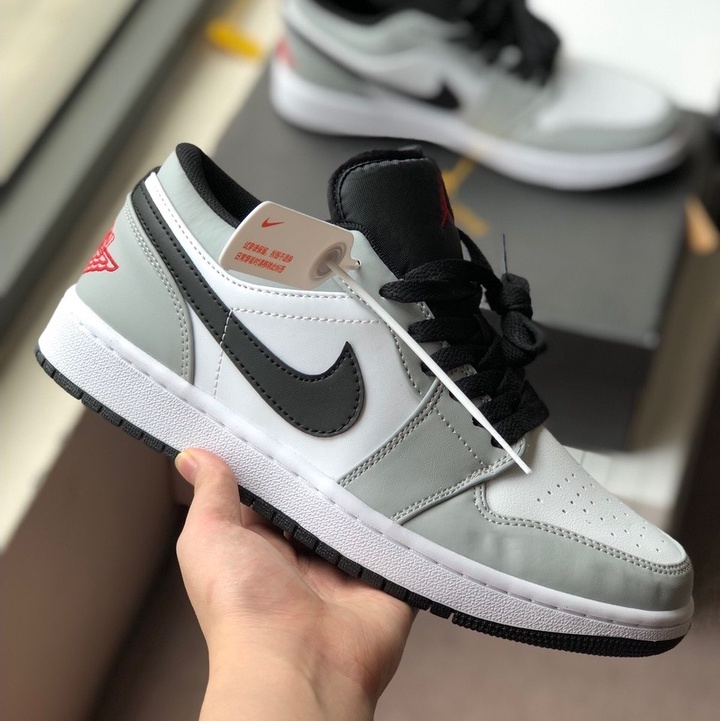 Giày Jordan Cổ Thấp Sneaker, Giày Jordan Xám Ghi Đen Hàng cao cấp Full Box+Bill