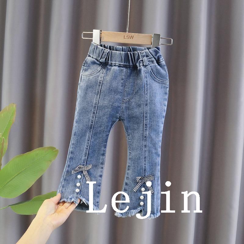 Quần Jean Dài Ống Loe Thời Trang Cho Bé Gái 1-8 Tuổi