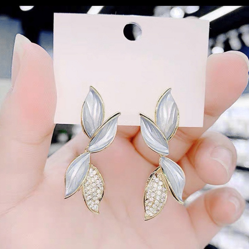 Wangyue Khuyên Tai Dáng Dài Hình Giọt Nước Đính Đá CZ Màu Tím Thanh Lịch Cá Tính Dành Cho Bạn Nữ