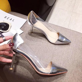 [GA013] - Giày cao gót mũi nhọn trong suốt 7 phân