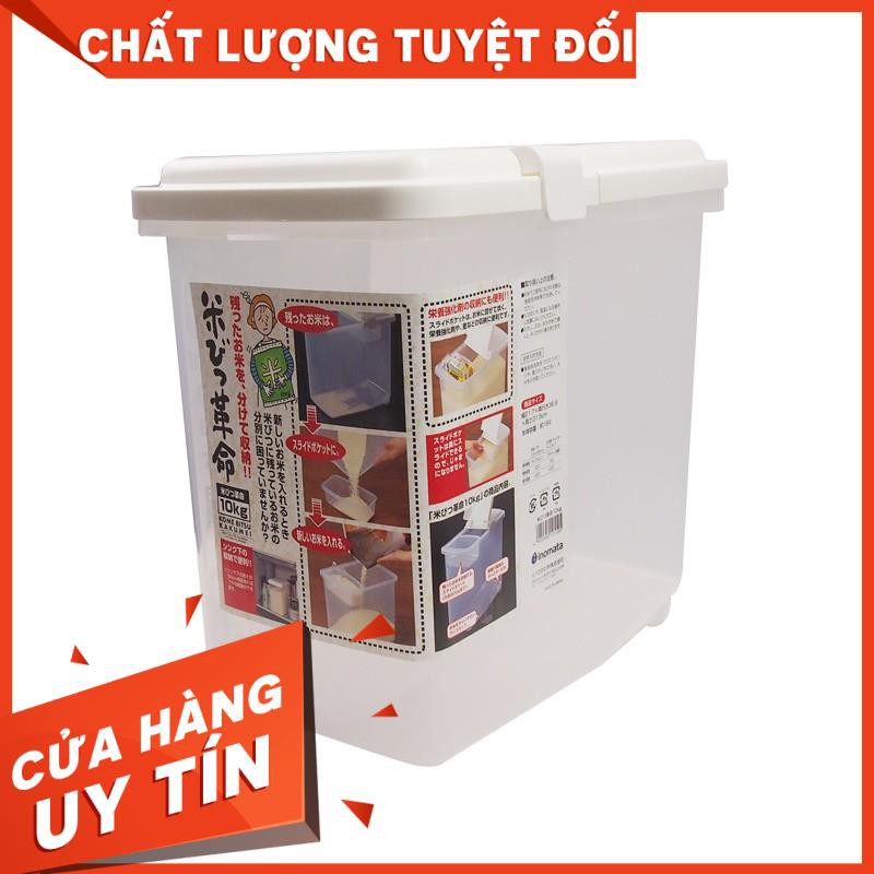 Freeship Thùng gạo 10kg nắp bật có bánh xe Chính Hãng