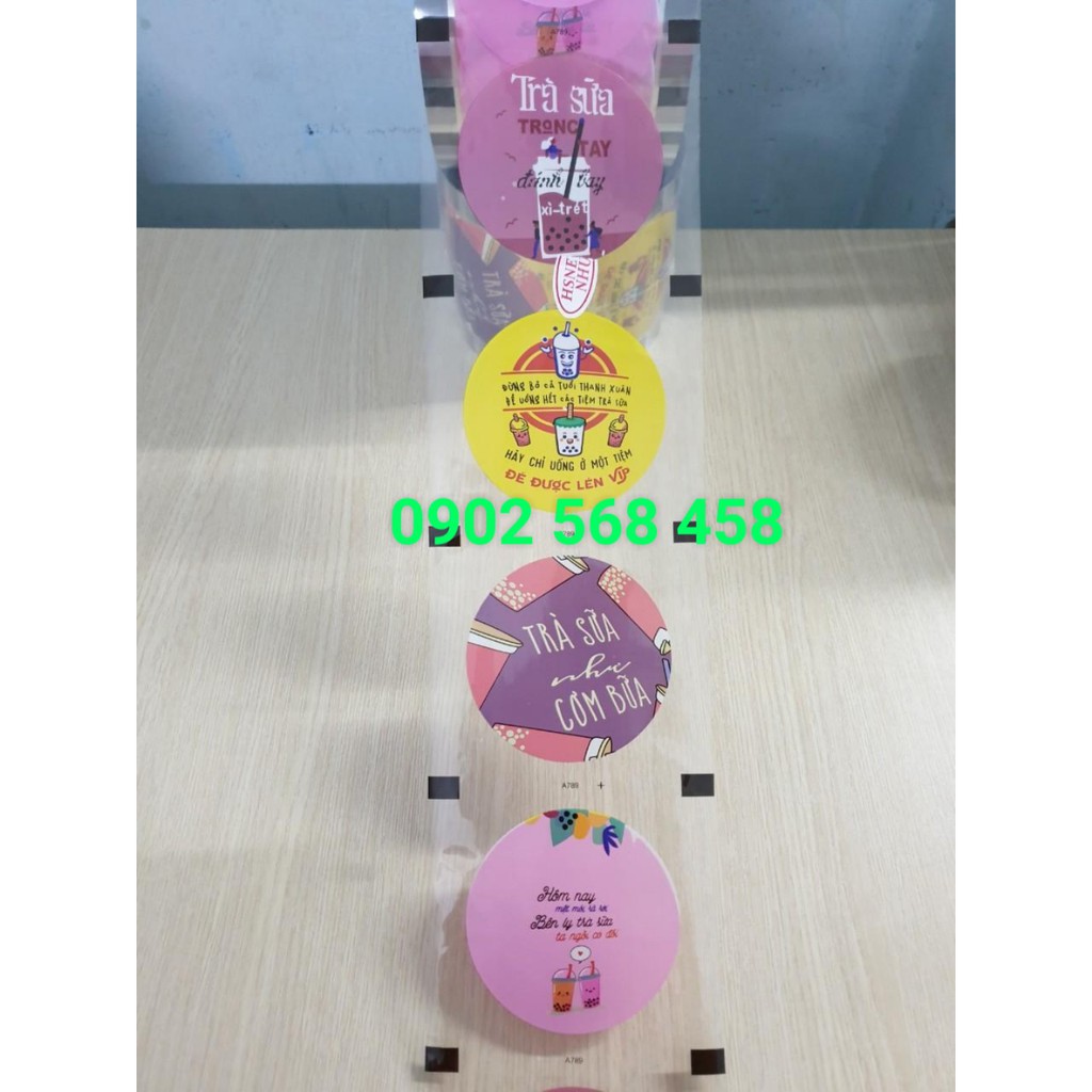 CUỘN MÀNG ÉP LY NHỰA MẪU TRÀ SỮA  TRÀ SỮA 789