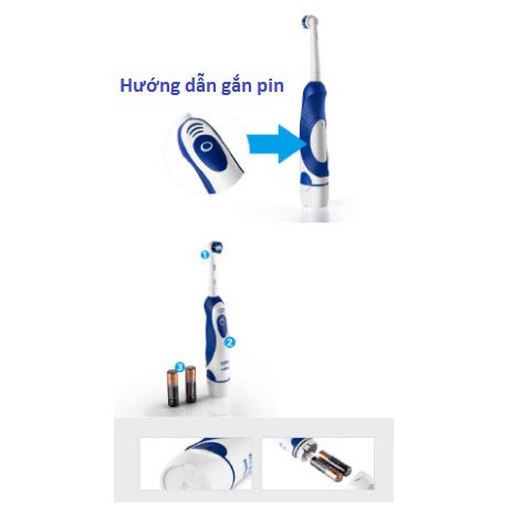 [Hàng chính hãng] Bàn chải điện oral b, bàn chải đánh răng tự động oralb, sử dụng pin AA - Có hẹn giờ 2 phút