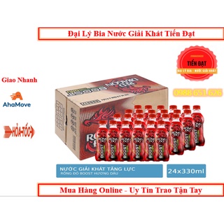 Lốc 6 Chai Nước Tăng Lực Có Ga Rồng Đỏ Hương Dâu Hương Nho Chai 330 ML