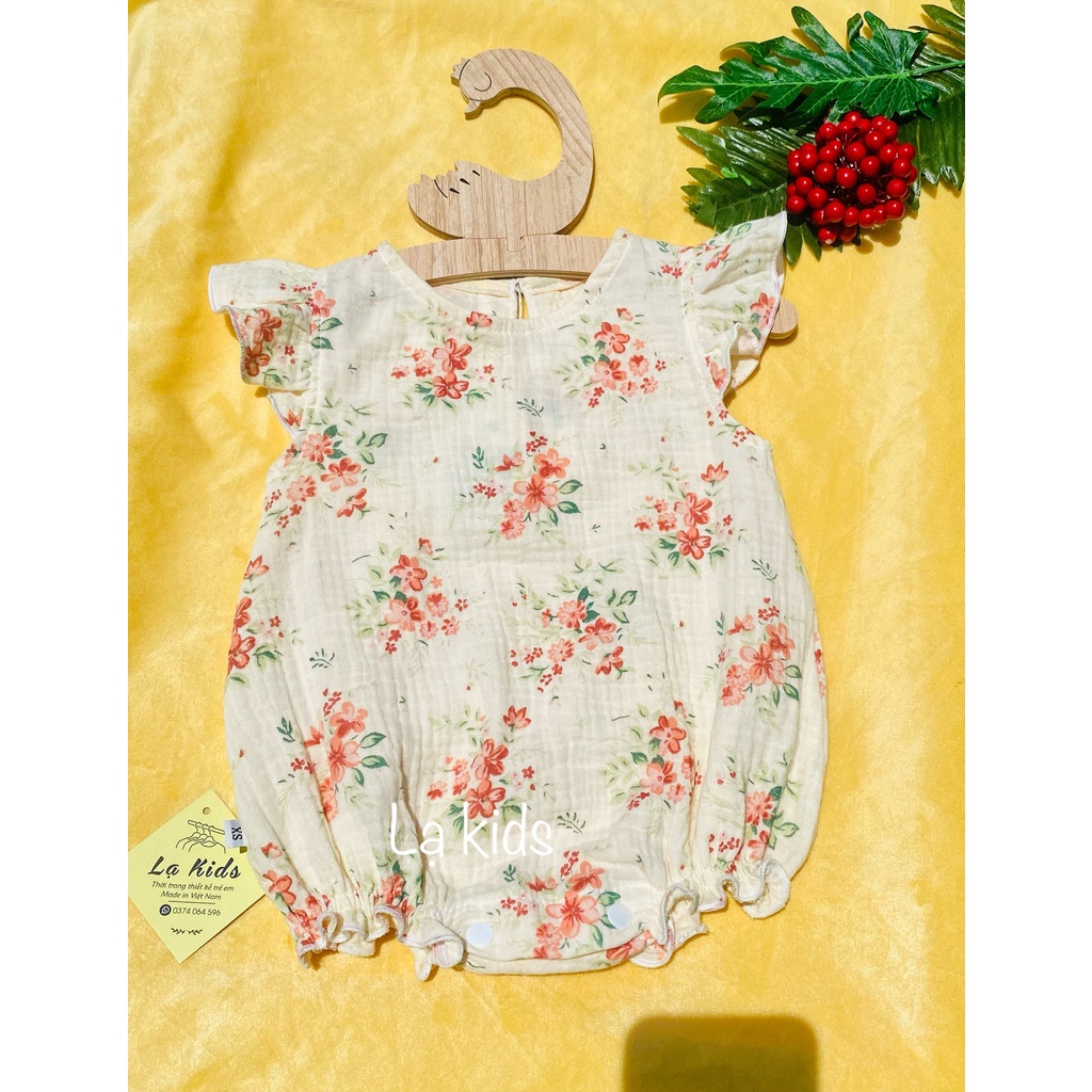 Body xô muslin cho bé gái