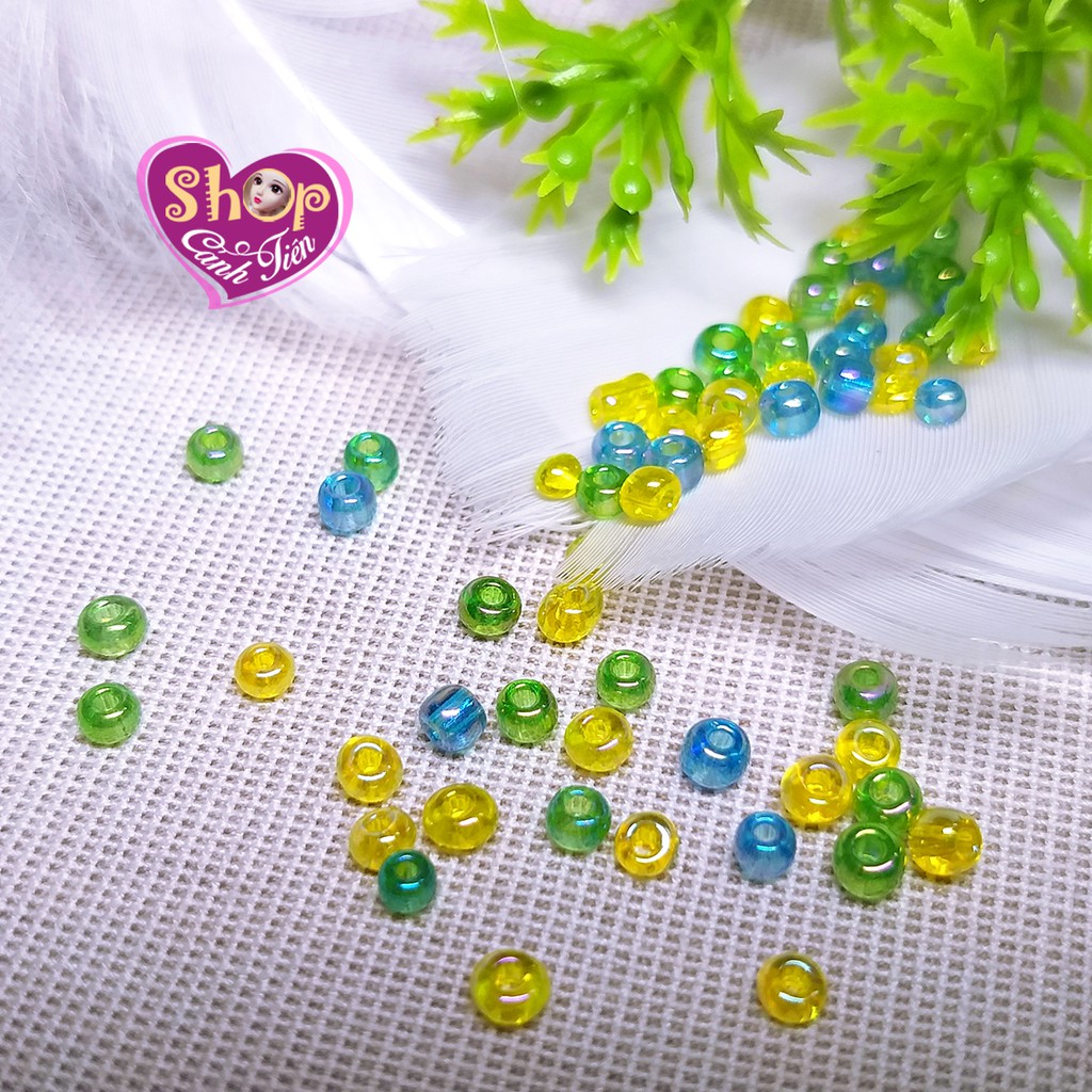 800 - 1200 Hạt Cườm Ngũ sắc 2mm, 3mm nhiều màu Trang trí Thủ công - Hạt Đều, Bóng, Sáng, Shop Cánh tiên