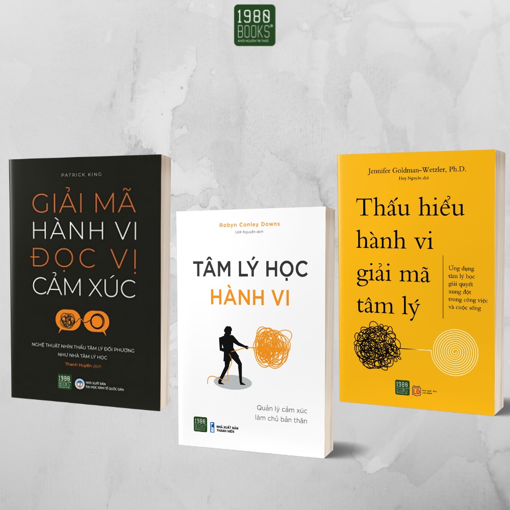 Sách - Combo 3 cuốn Giải mã hành vi - đọc vị cảm xúc + Tâm lý học hành vi + Thấu hiểu hành vi, giải mã tâm lý -1980Books