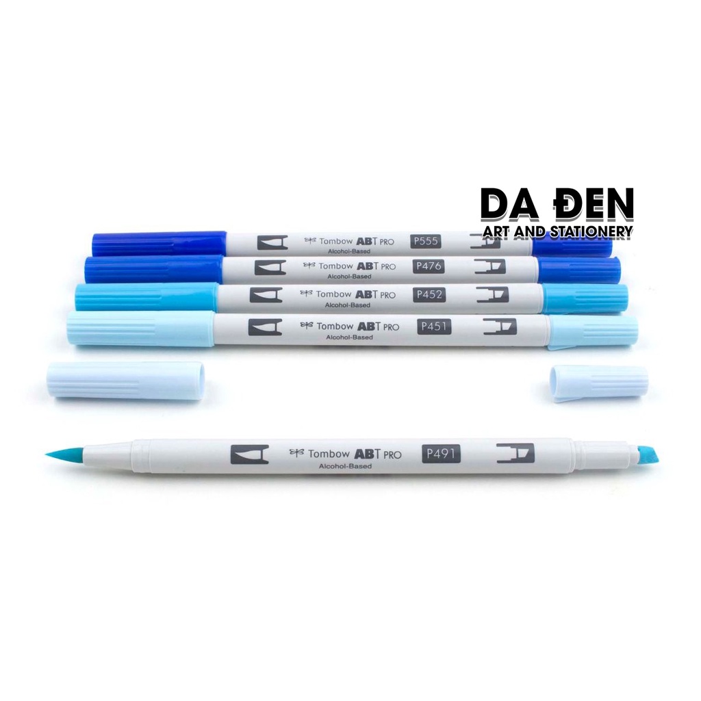 [DA ĐEN] Bộ 5 Bút Dual Marker Tombow ABT Pro - Blue Tones