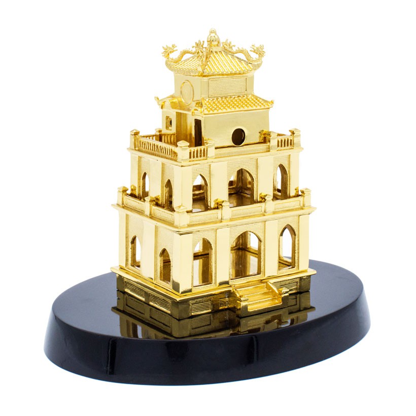 Quà kỉ niệm người nước ngoài: Biểu tượng Tháp Rùa Hà Nội Mạ vàng, quà tặng ngoại giao cao cấp – TRHN01