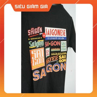 Áo thun  cotton 100% đen saigonese Unisex