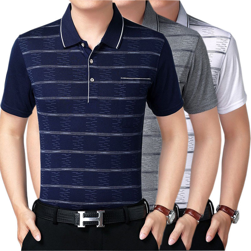 Áo Thun Polo Dáng Rộng Chất Liệu Cotton Dành Cho Nam Giới Độ Tuổi 40-50