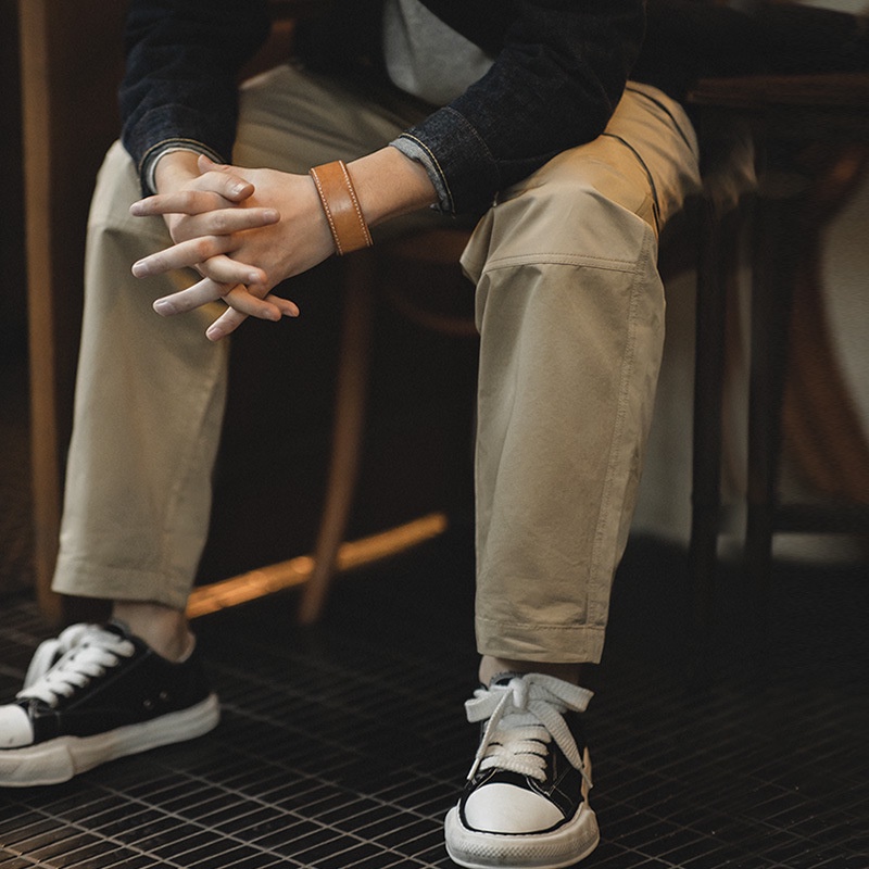 Quần kaki MADEN ống đứng túi lớn phong cách retro cho nam