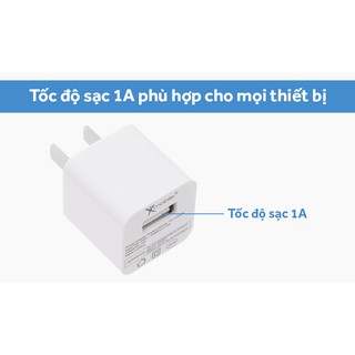 Adapter sạc 1A xmobile TS - C058s trắng