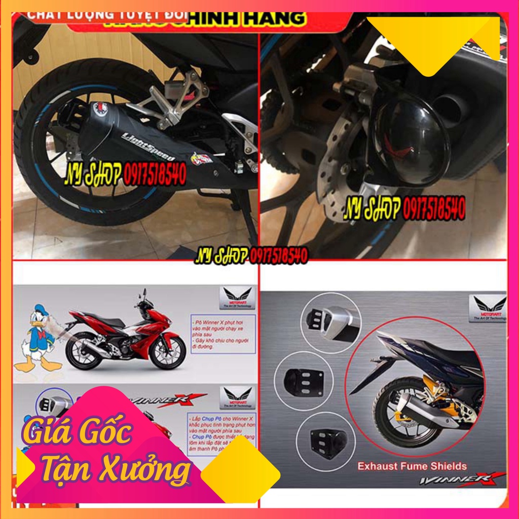 🥇 CHỤP ĐUÔI PÔ WINNER X CHỐNG PHỤT HƠI VÀO MẶT NGƯỜI ĐẰNG SAU CHÍNH HÃNG MOTOR ART ( BẰNG THÉP) 🥇 (Ảnh Sp thật)