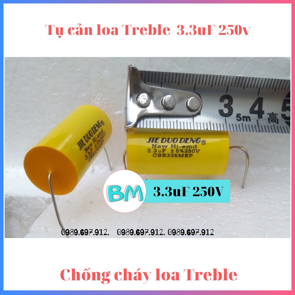 TỤ CẢN LOA TREBLE - 1.5uF 2.2uF 3.3uF 4.7uF 250V VÀNG TRÒN - TỤ CHO LOA TREBLE