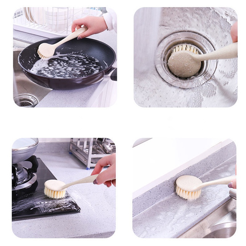 Bàn chải cán dài vệ sinh rửa chén / chà nồi cho nhà bếp gia đình