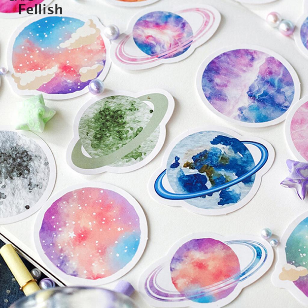 [Fellish] 45Pcs/box beautiful planet stickers scrapbooking diary DIY notebook decor 436VN