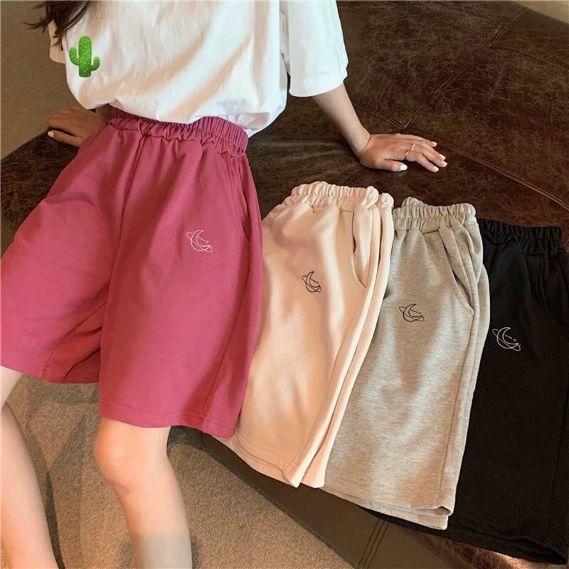 Quần lửng thun da cá thêu logo gấu &amp;  trái đất