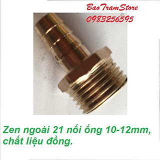 Bán buôn- Nối co đuôi chuột ren ngoài 21 nối ống 10-12mm hàng đẹp, nhập khẩu.