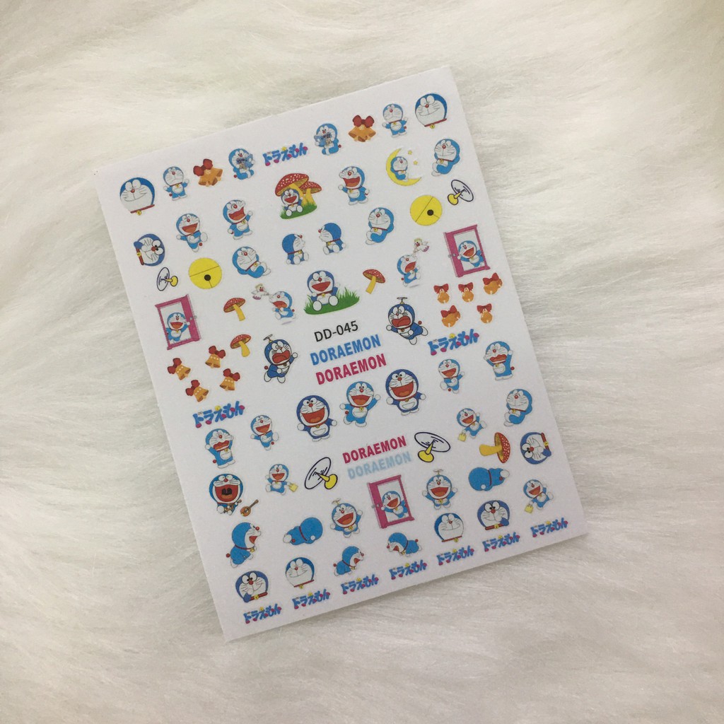 Sticker nail  sticker trang trí móng tay hình logo, hoạt hình, hoa, gấu, nơ